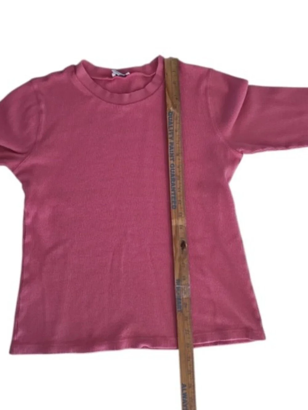 Sundance Cotton Waffle Knit Top Women L Rose Pink Snap Cuff Long Sleeve Shirt